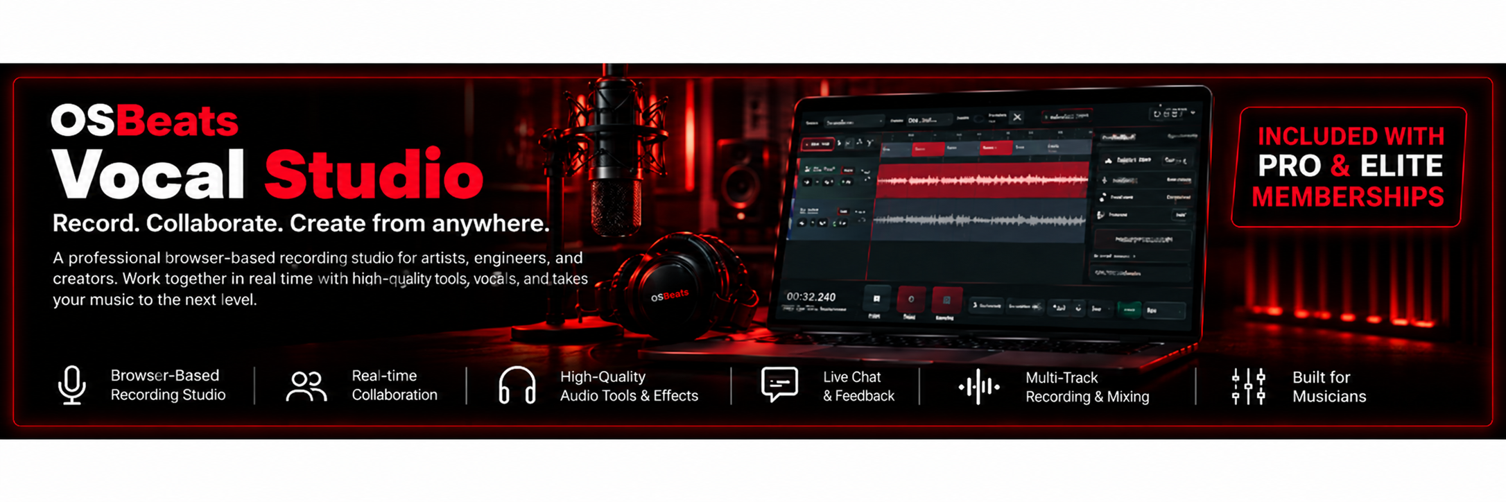 OSBeats Vocal Studio remote recording and multitrack production workspace